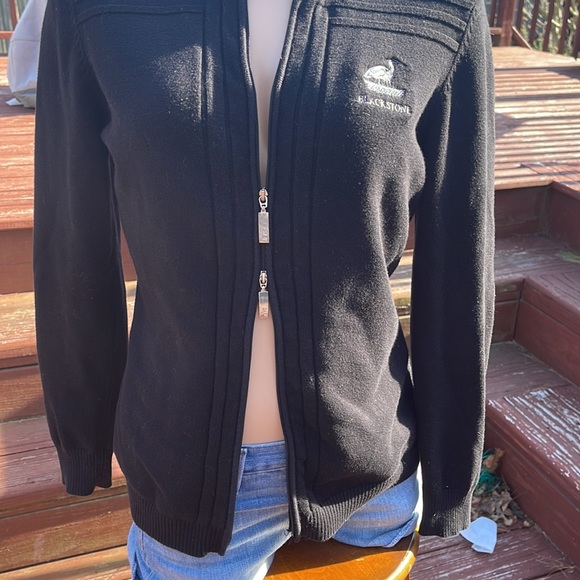 N VO Black Zipper Sweater with Blackstone Emblem  Size M - Picture 8 of 11